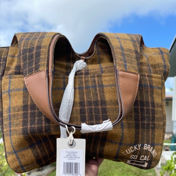 LUCKY BRAND Rhyn Plaid Tote Bag In Topanga Tan Plaid - Picture 6 of 12